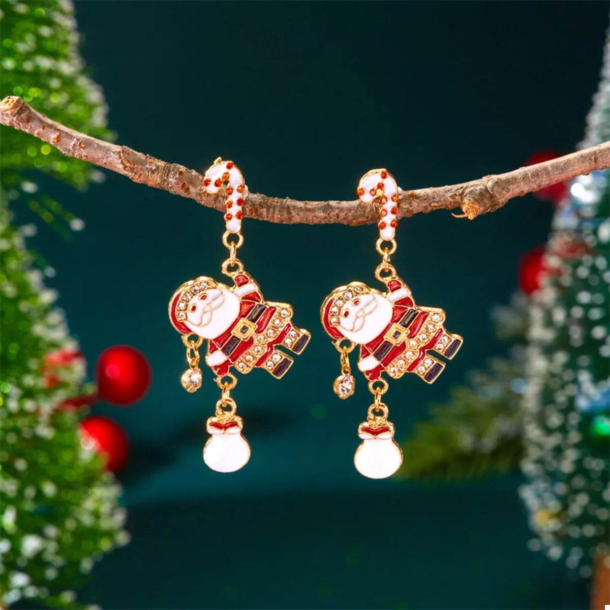 Christmas Santa Drop Earrings - ELY VESSA LLC