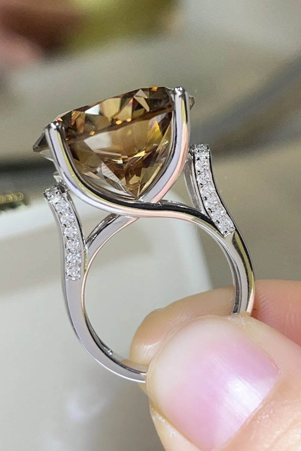 20 Carat Moissanite 925 Sterling Silver Ring - ELY VESSA LLC