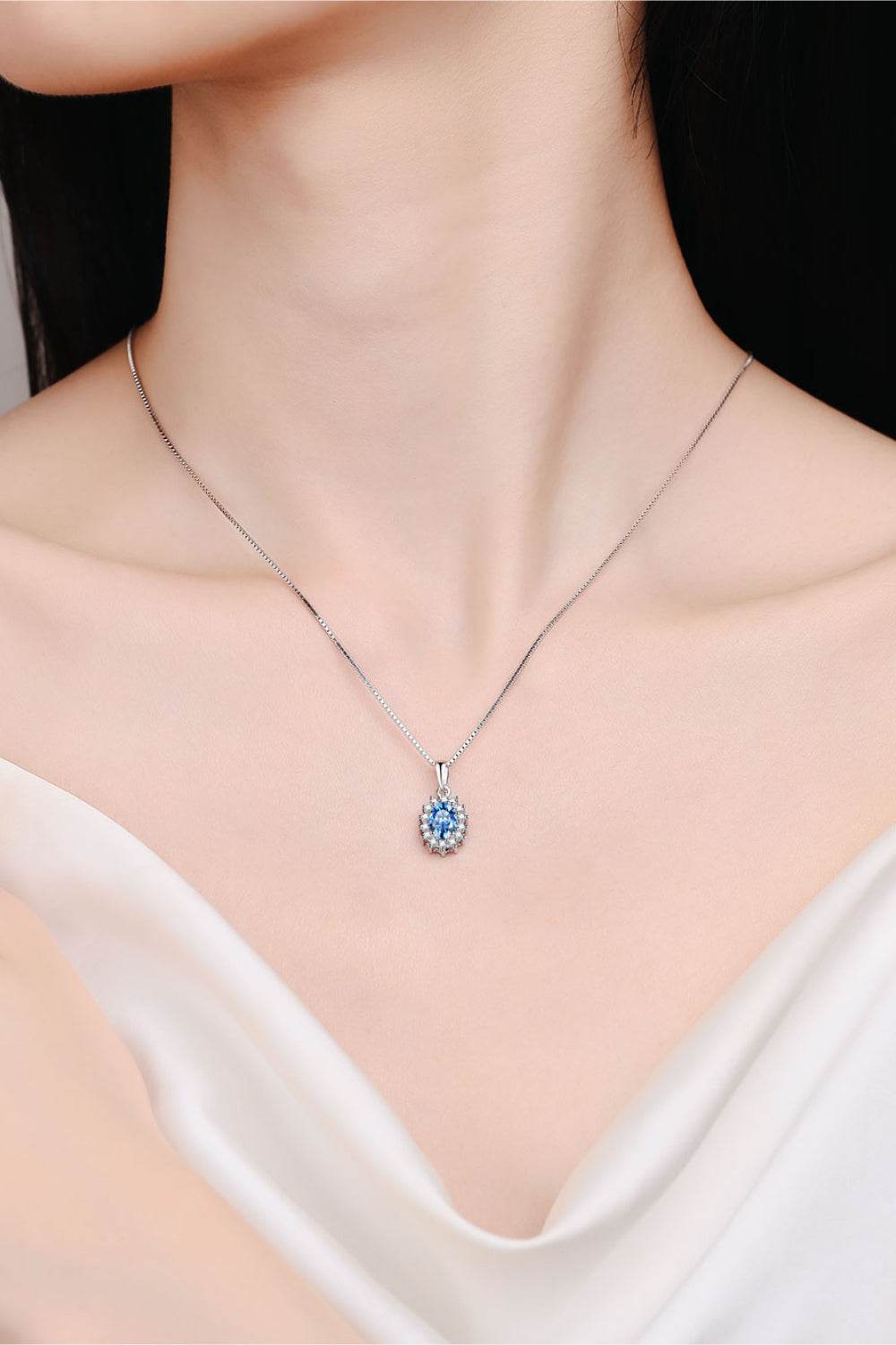 1 Carat Moissanite 925 Sterling Silver Necklace - ELY VESSA LLC