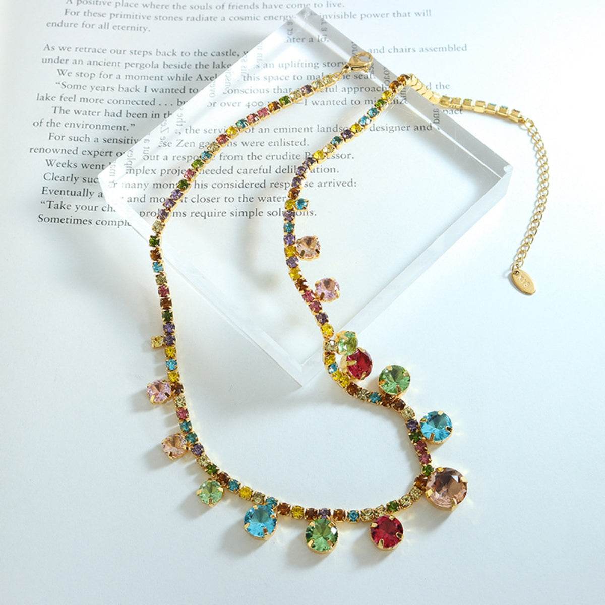 Crystal Copper Chain Necklace - ELY VESSA LLC