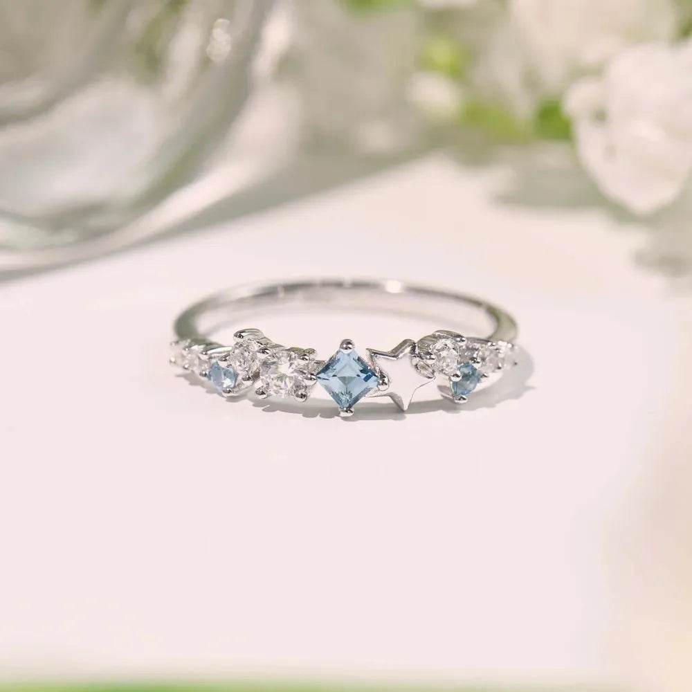 Star Inlaid Zircon Ring - ELY VESSA LLC