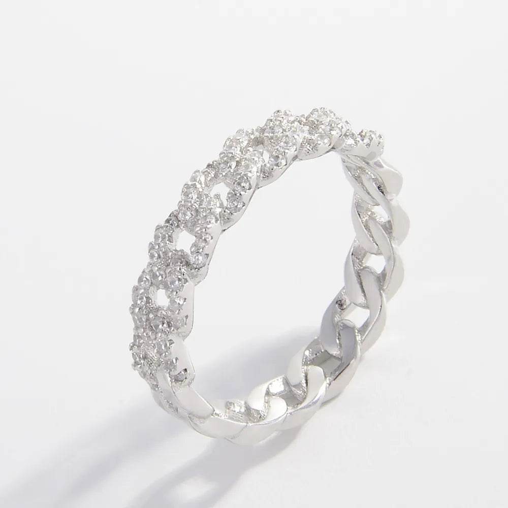 925 Sterling Silver Inlaid Zircon Ring - ELY VESSA LLC
