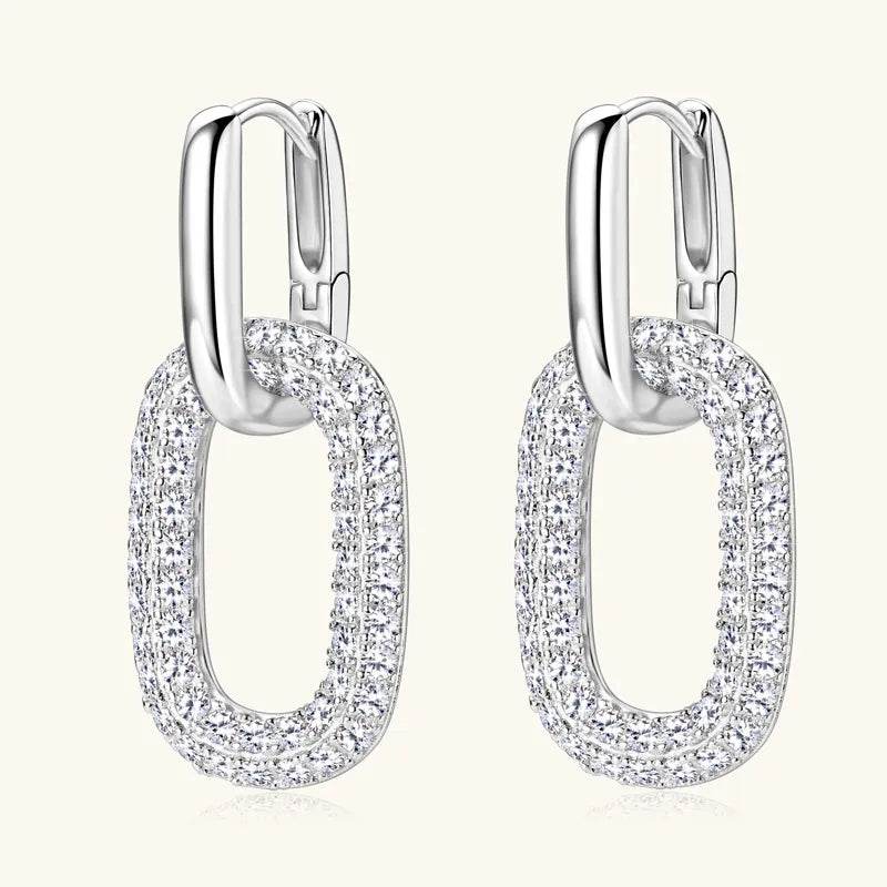 2.16 Carat Moissanite 925 Sterling Silver Earrings - ELY VESSA LLC