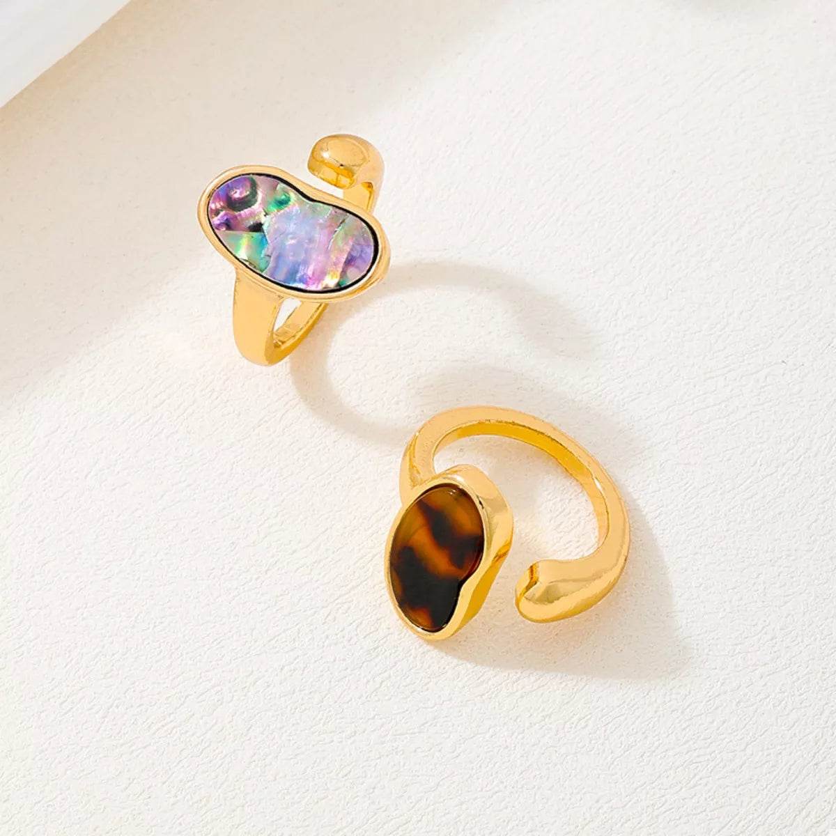 18K Gold-Plated Oval Open Ring - ELY VESSA LLC