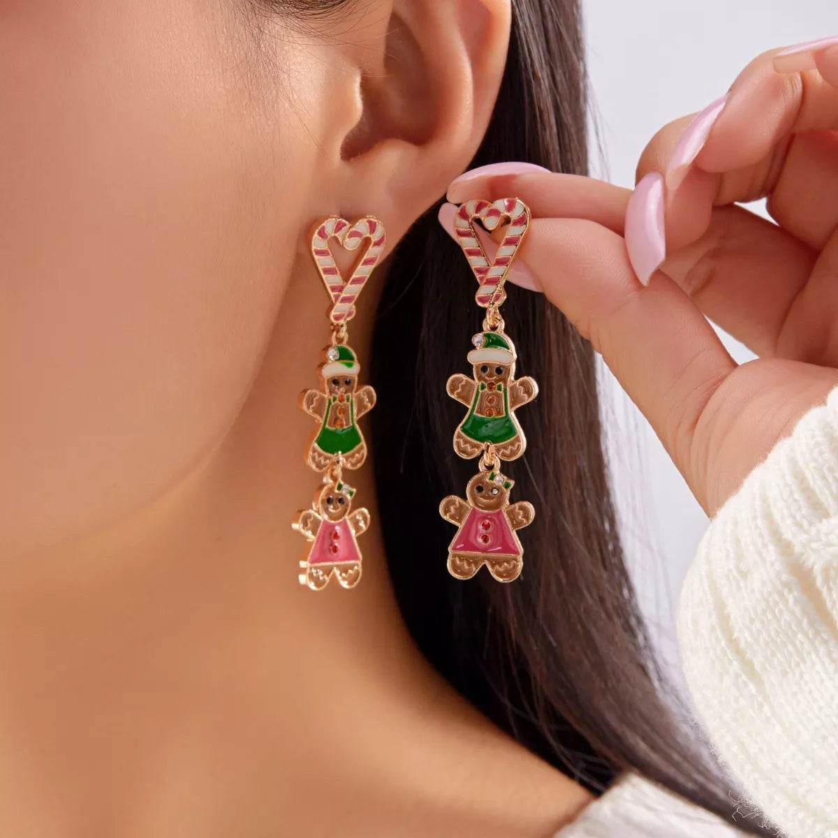 Christmas Gingerbread Drop Earrings - ELY VESSA LLC