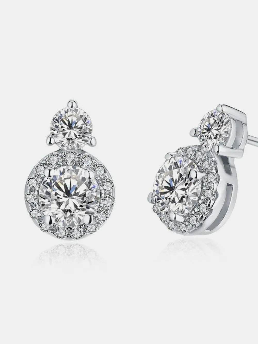 1 Carat Moissanite 925 Sterling Silver Earrings - ELY VESSA LLC