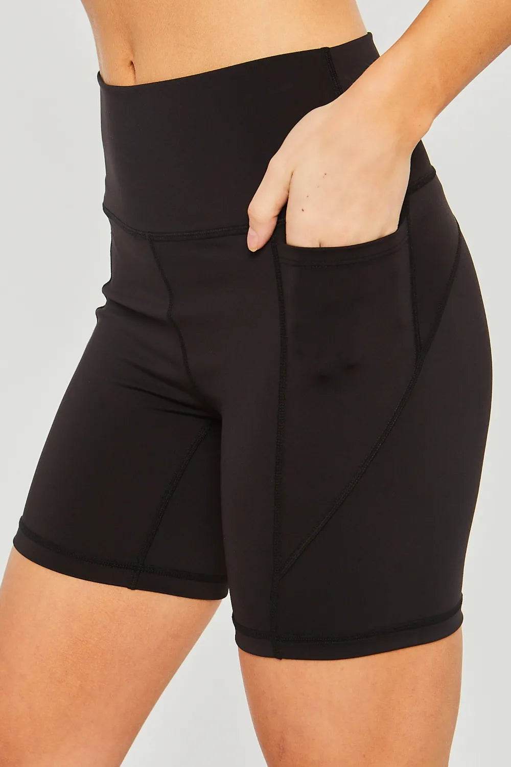 Love Tree High Waist Seam Detail Active Shorts - ELY VESSA LLC