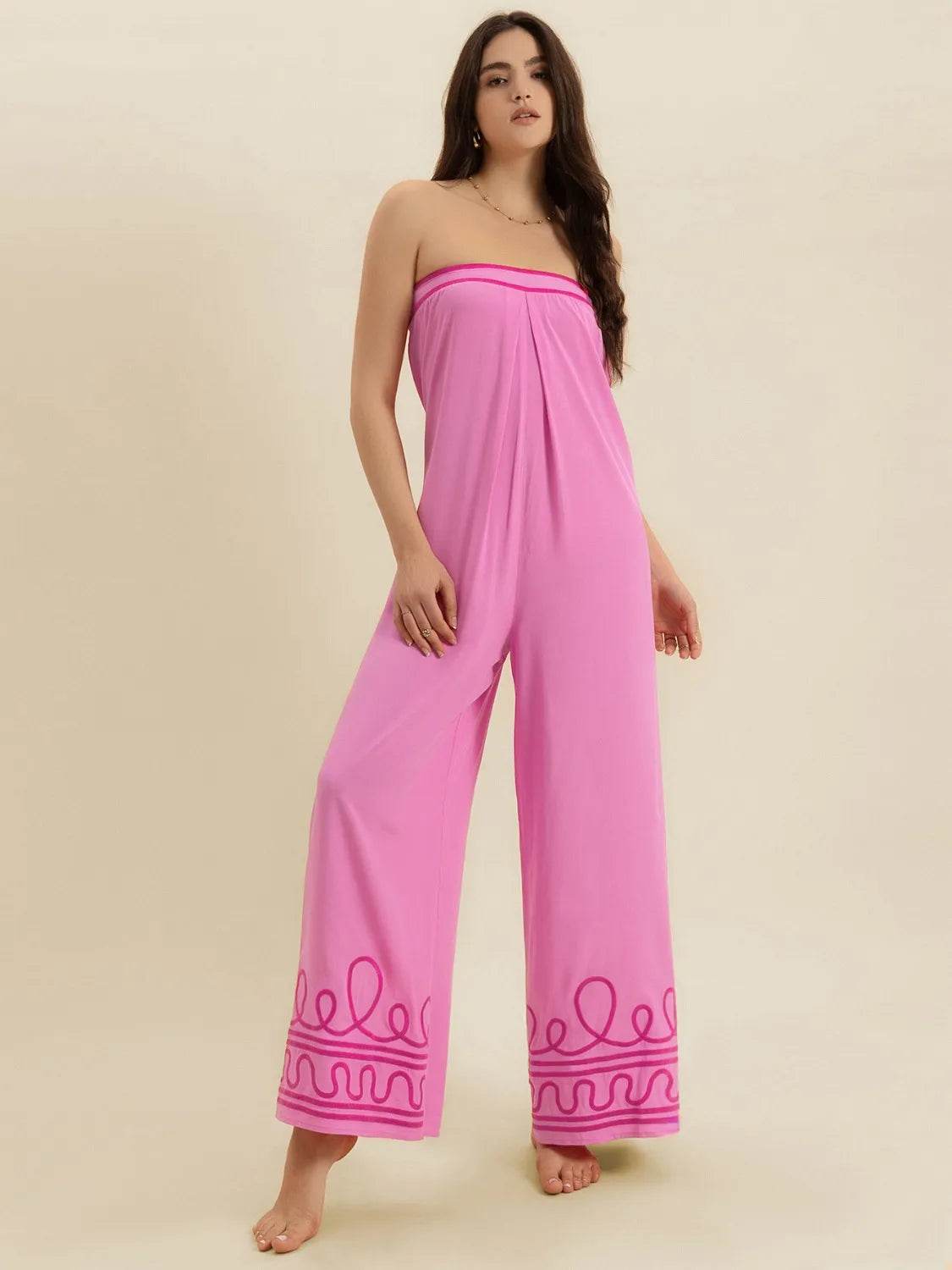Wide Leg Tube Jumpsuit - ELY VESSA LLC