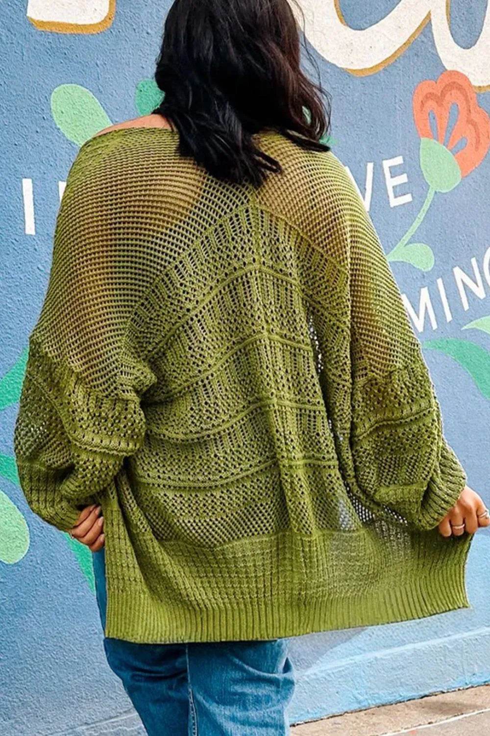 Chunky Knit Open Front Cardigan - ELY VESSA LLC