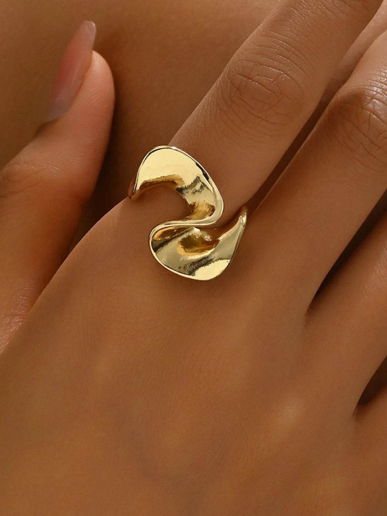 18K Gold-Plated Stainless Steel Geometric Ring - ELY VESSA LLC