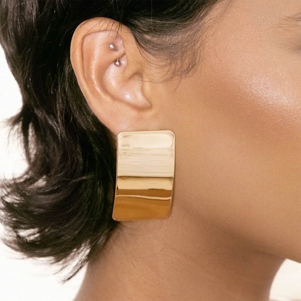 Stainless Steel Rectangle Earring - ELY VESSA LLC