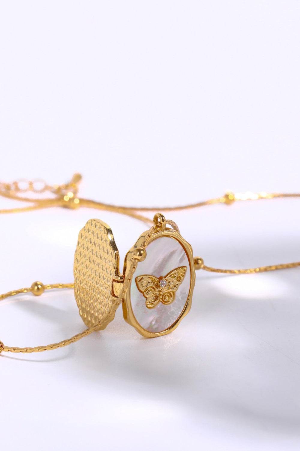 Butterfly Shell Pendant Copper Necklace - ELY VESSA LLC