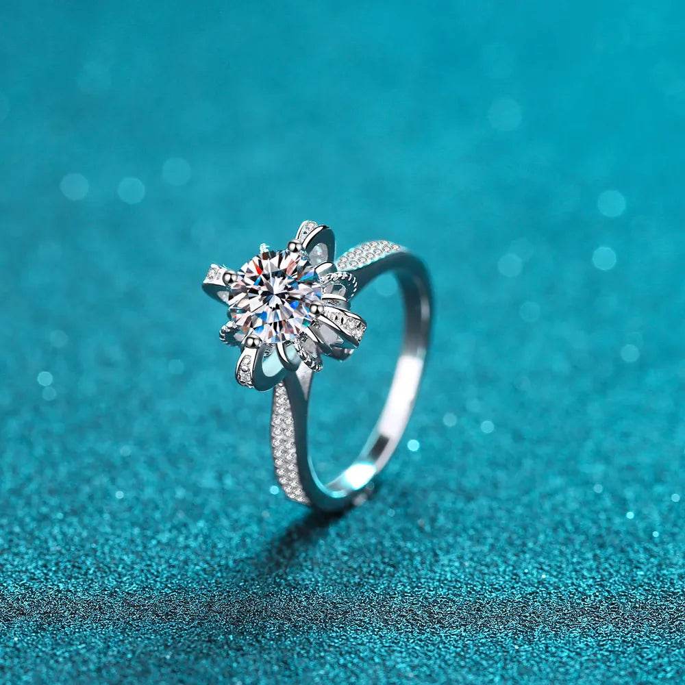 1 Carat Moissanite 925 Sterling Silver Ring - ELY VESSA LLC