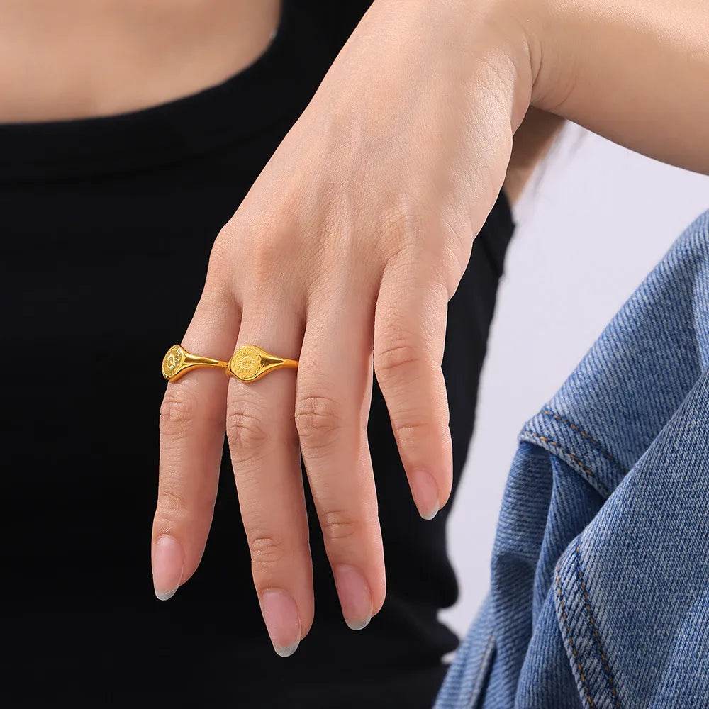 18K Gold-Plated Sun Ring - ELY VESSA LLC