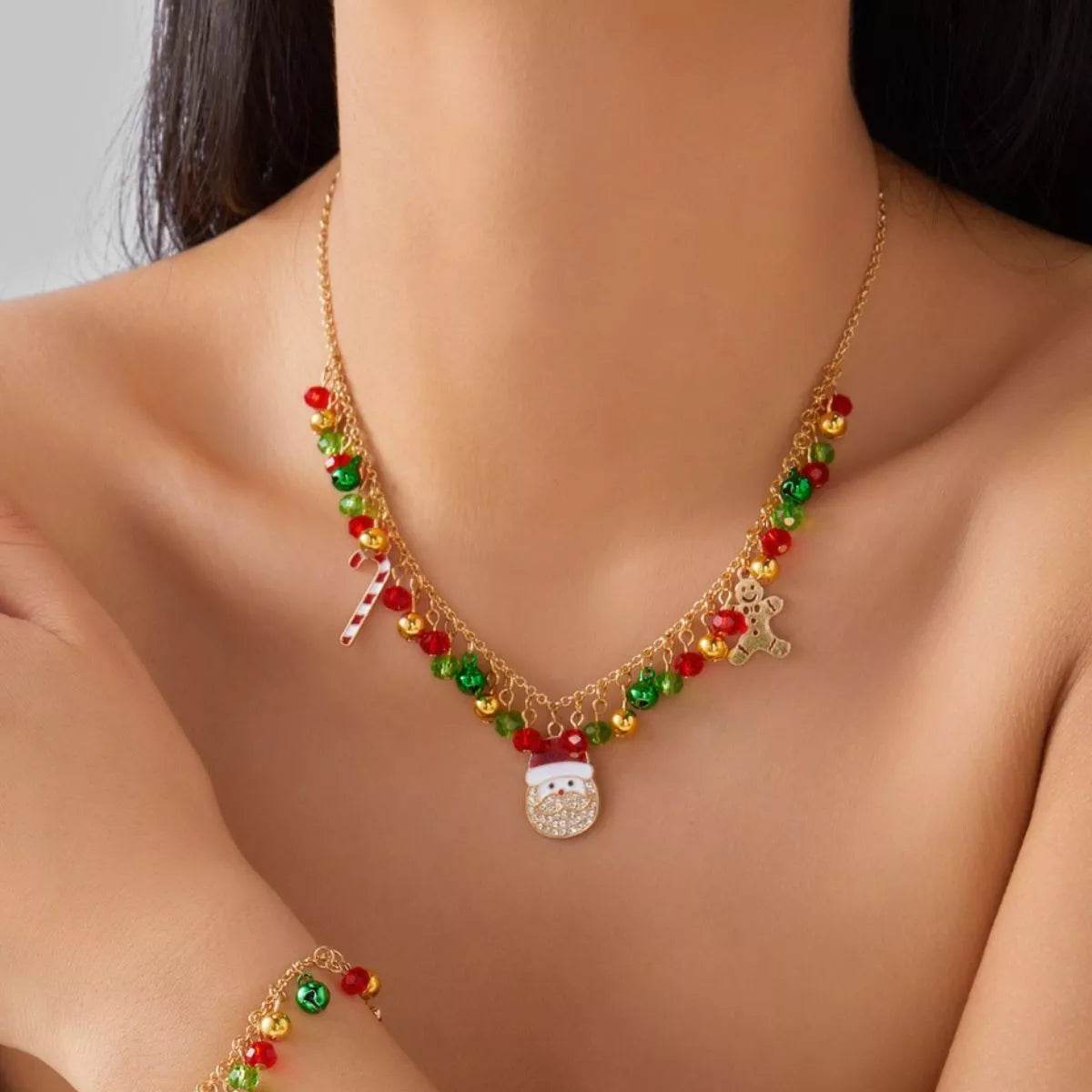18K Gold-Plated Christmas Charm Necklace - ELY VESSA LLC