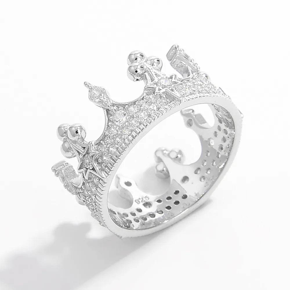 Crown Shape Zircon 925 Sterling Silver Ring - ELY VESSA LLC