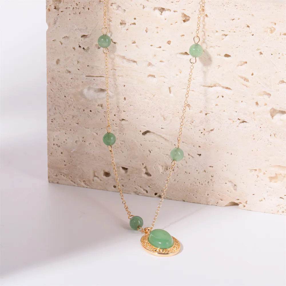 Copper Natural Crystal Pendant Necklace - ELY VESSA LLC