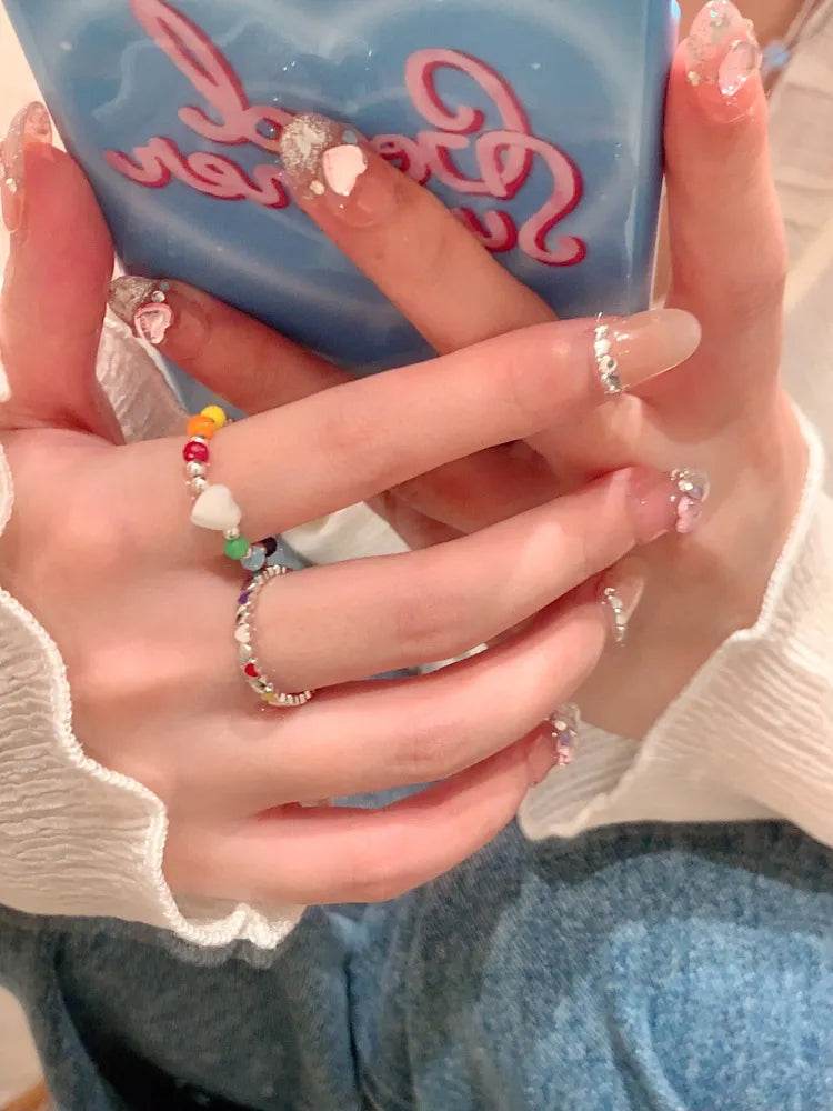 Acrylic Beaded Heart Ring - ELY VESSA LLC