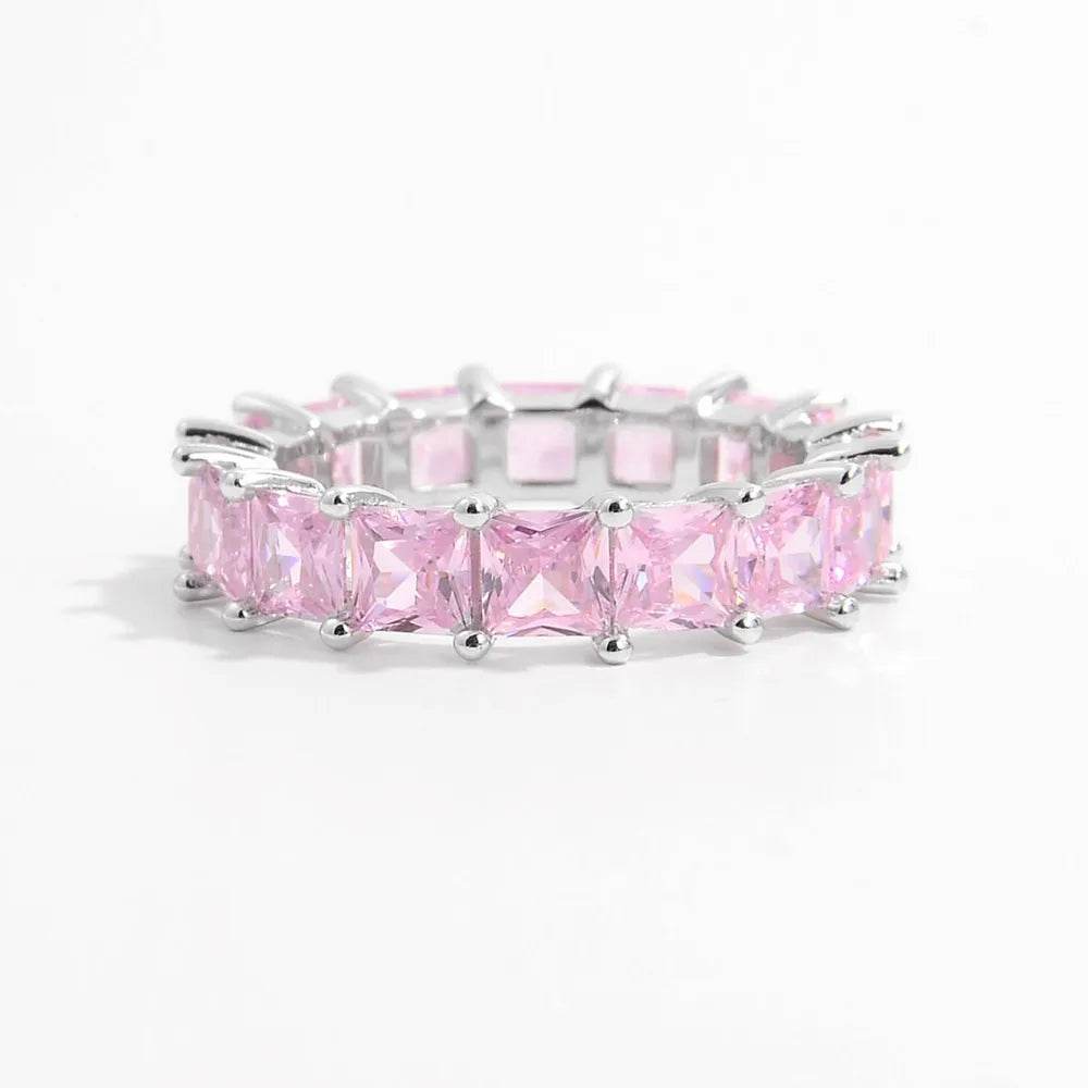 925 Sterling Silver Inlaid Zircon Ring - ELY VESSA LLC