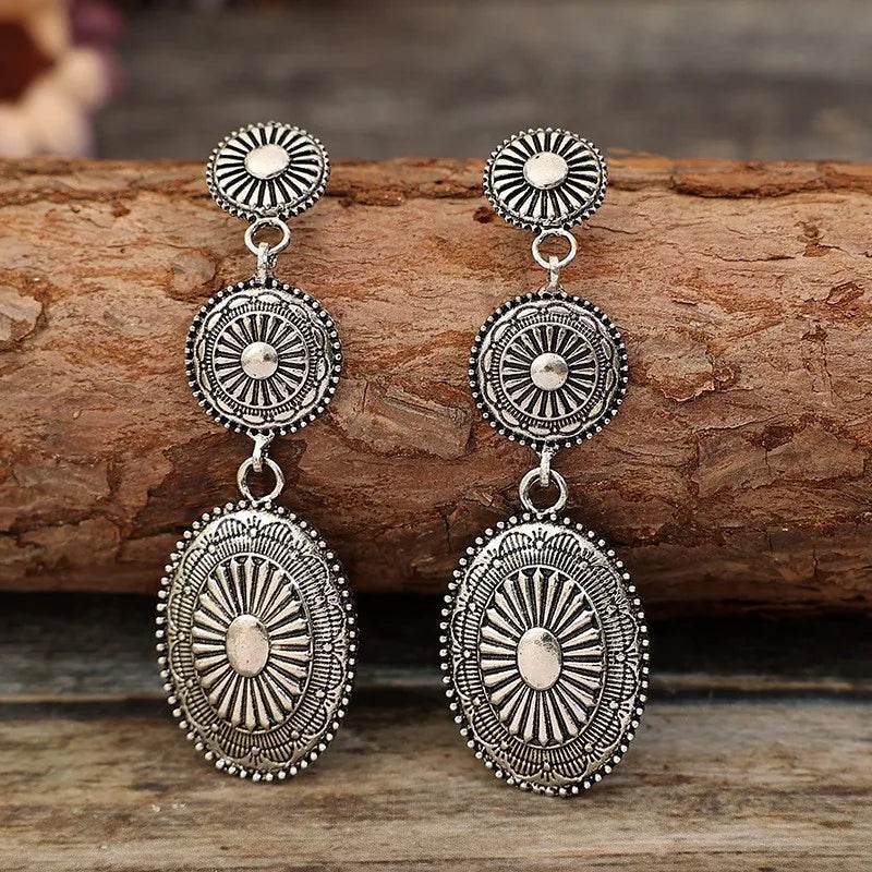 Vintage Alloy Dangle Earrings - ELY VESSA LLC