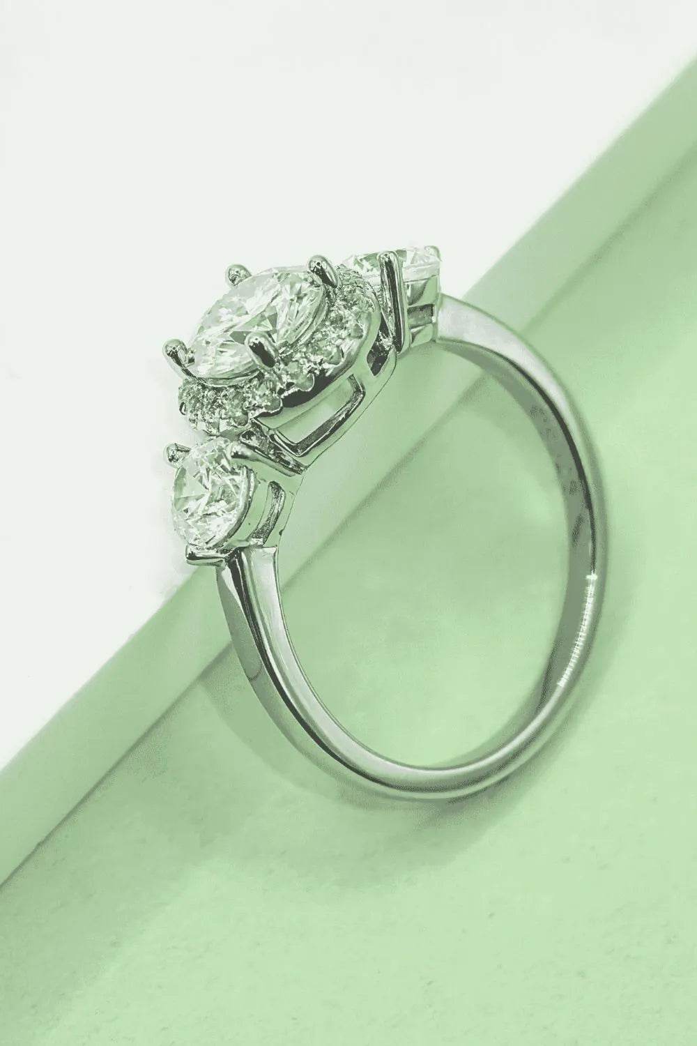 1 Carat Moissanite 925 Sterling Silver Ring - ELY VESSA LLC