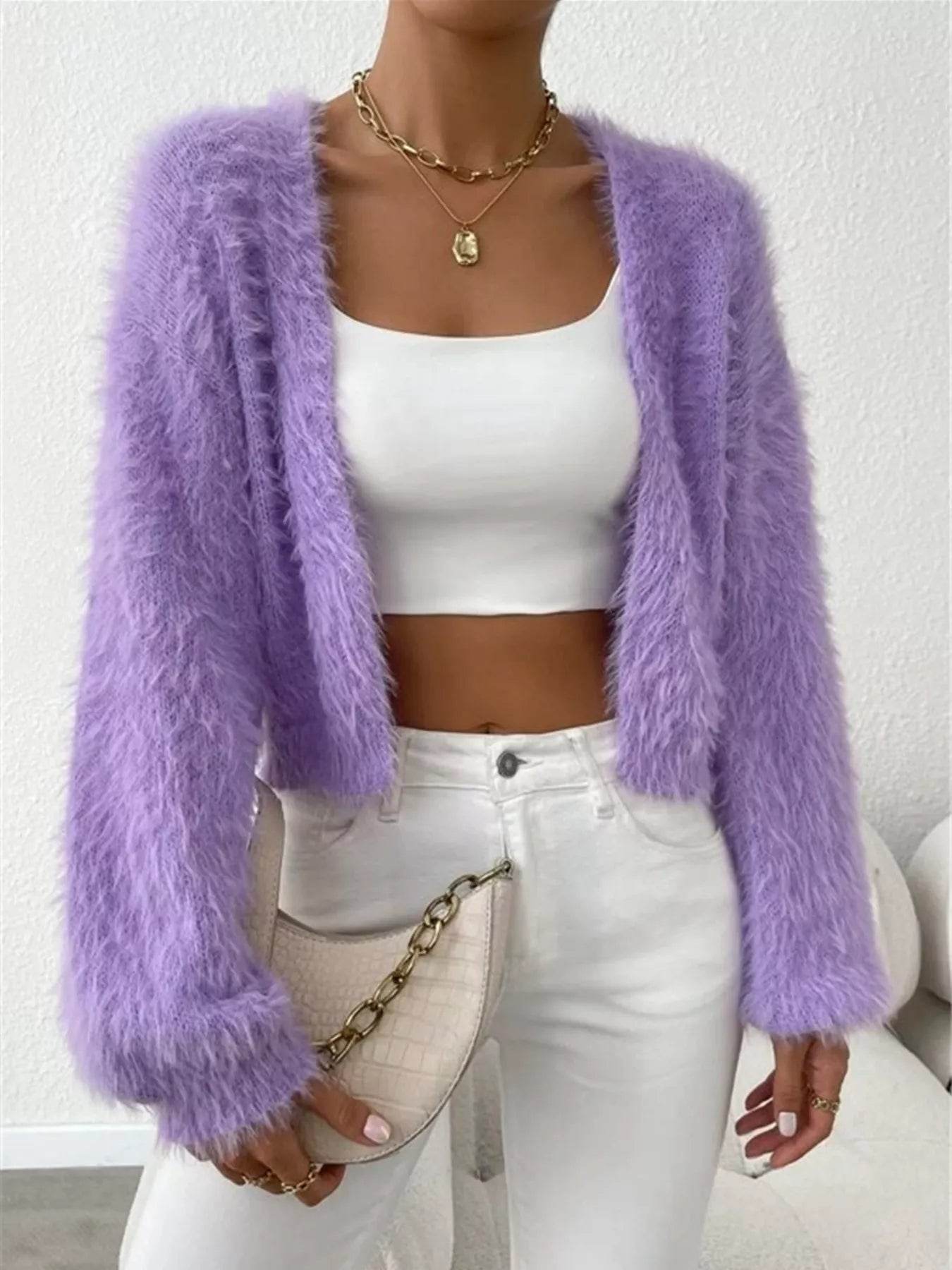 Open Front Long Sleeve Cardigan - ELY VESSA LLC