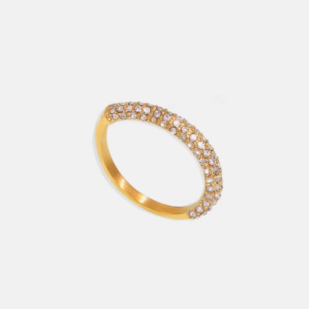 18K Gold-Plated Inlaid Zircon Ring - ELY VESSA LLC