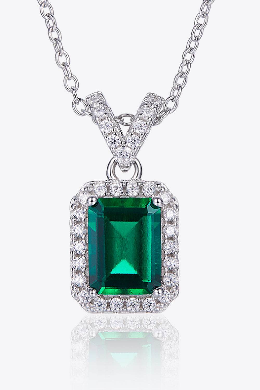 Adored 1.25 Carat Lab-Grown Emerald Pendant Necklace - ELY VESSA LLC