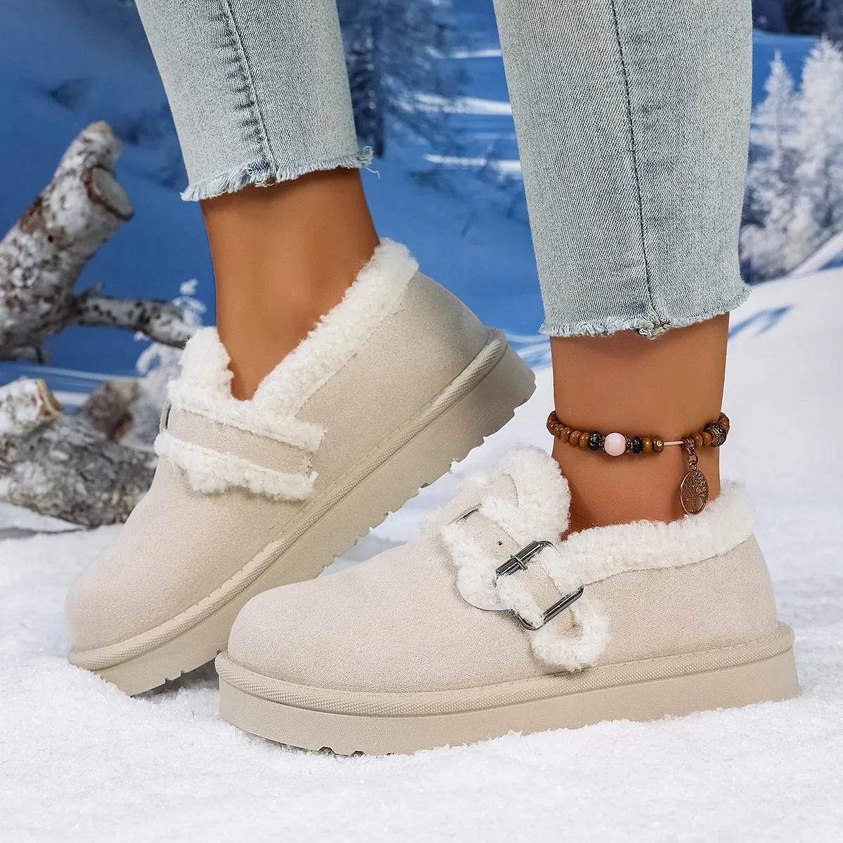 Round Toe Platform Ankle Boots - ELY VESSA LLC