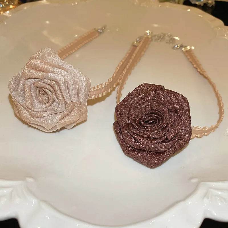3D Rose Alloy Buckle Necklace - ELY VESSA LLC