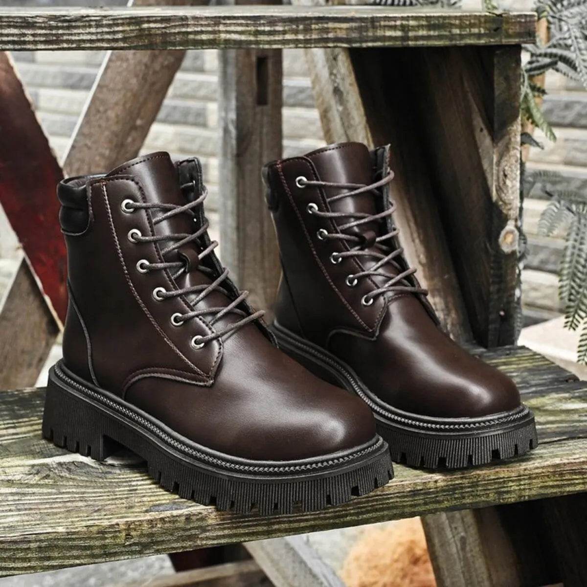 Lace Up Platform Boots - ELY VESSA LLC