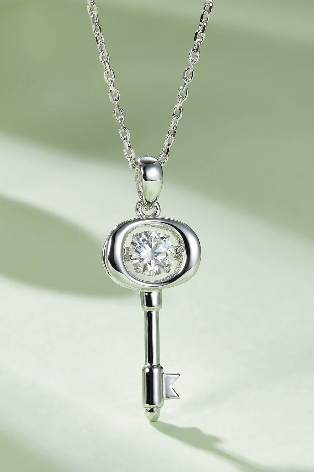 Adored Moissanite Key Pendant Necklace - ELY VESSA LLC