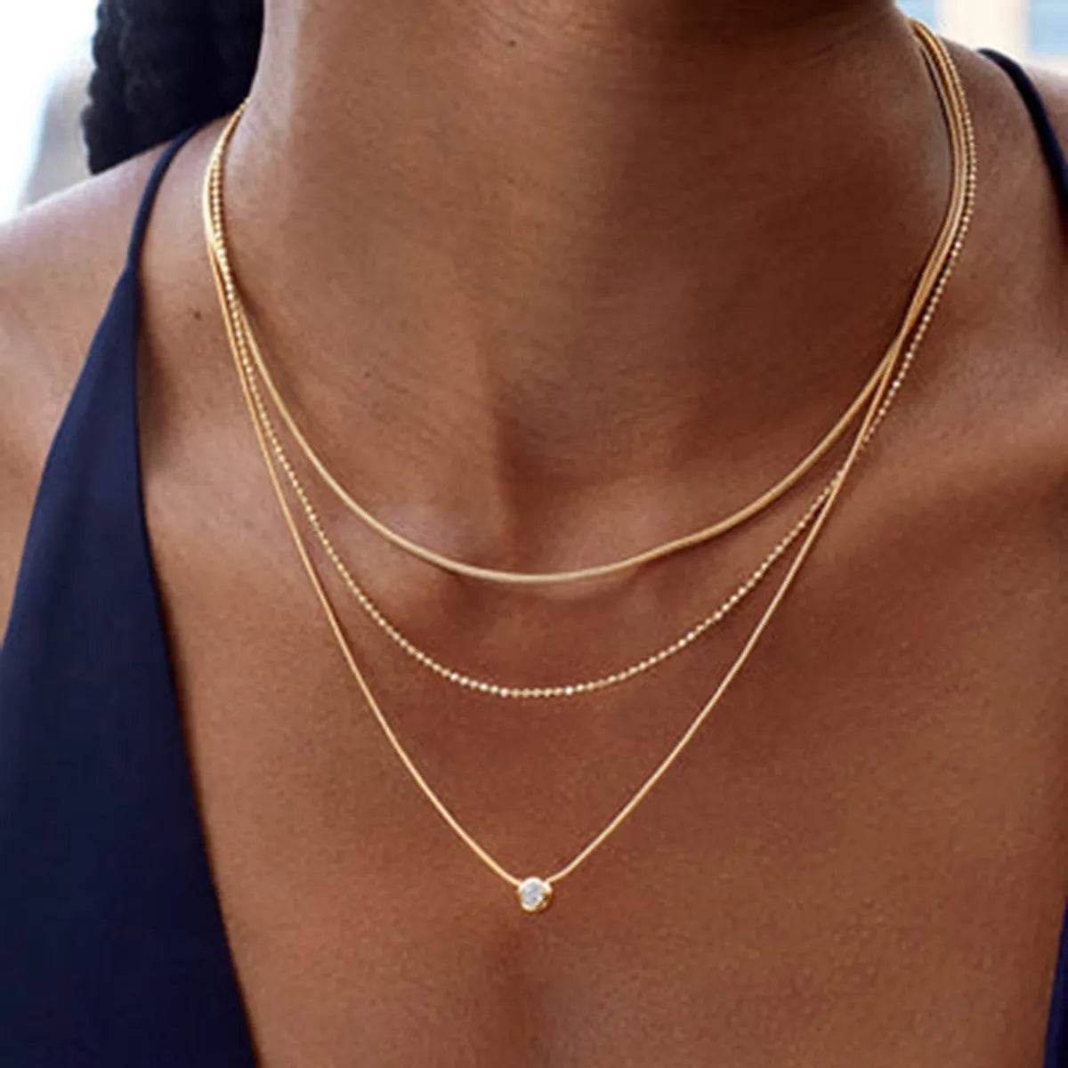 18K Gold-Plated Layered Necklace - ELY VESSA LLC
