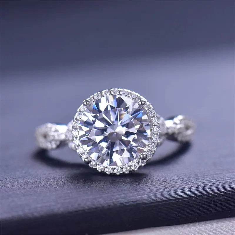 3 Carat 925 Sterling Silver Moissanite Ring - ELY VESSA LLC
