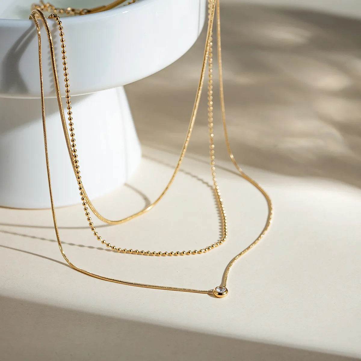 18K Gold-Plated Layered Necklace - ELY VESSA LLC