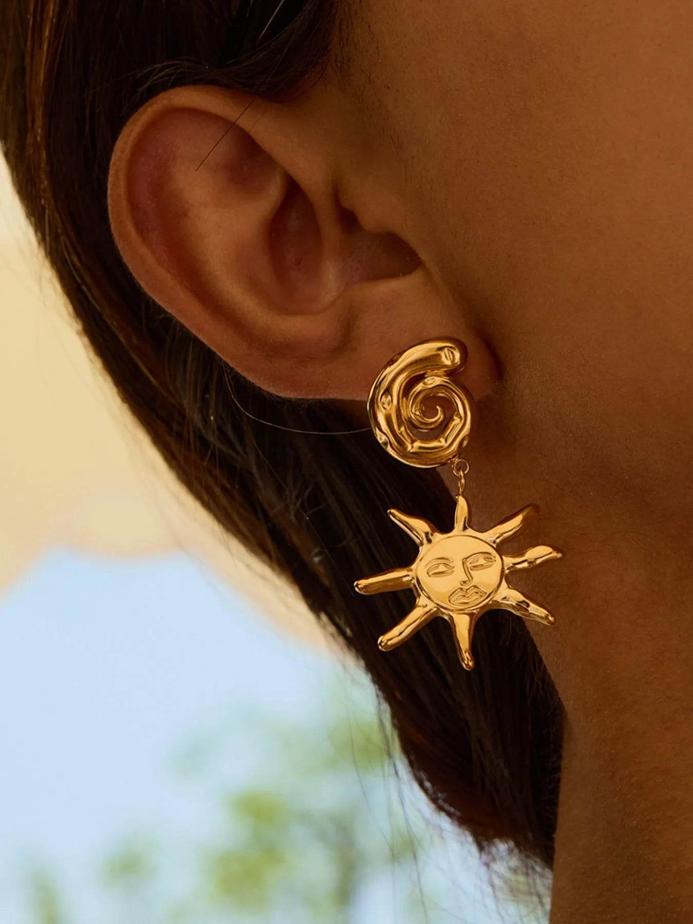 18K Gold-Plated Sun Drop Earrings - ELY VESSA LLC
