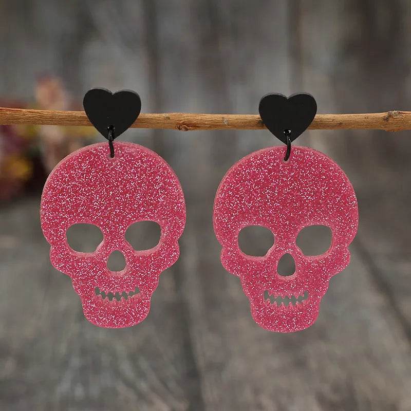 Acrylic Skeleton & Heart Earrings - ELY VESSA LLC