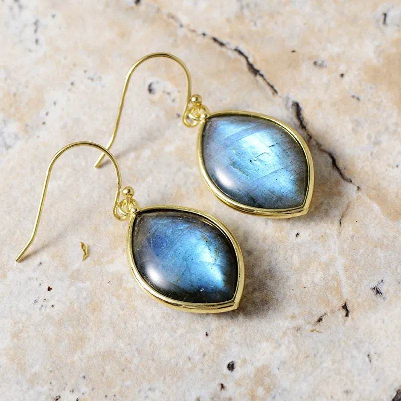 Copper Stone Teardrop Earrings - ELY VESSA LLC