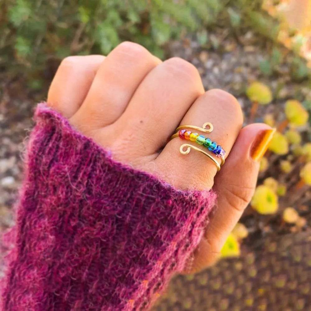 925 Sterling Silver Bead Wrap Ring - ELY VESSA LLC