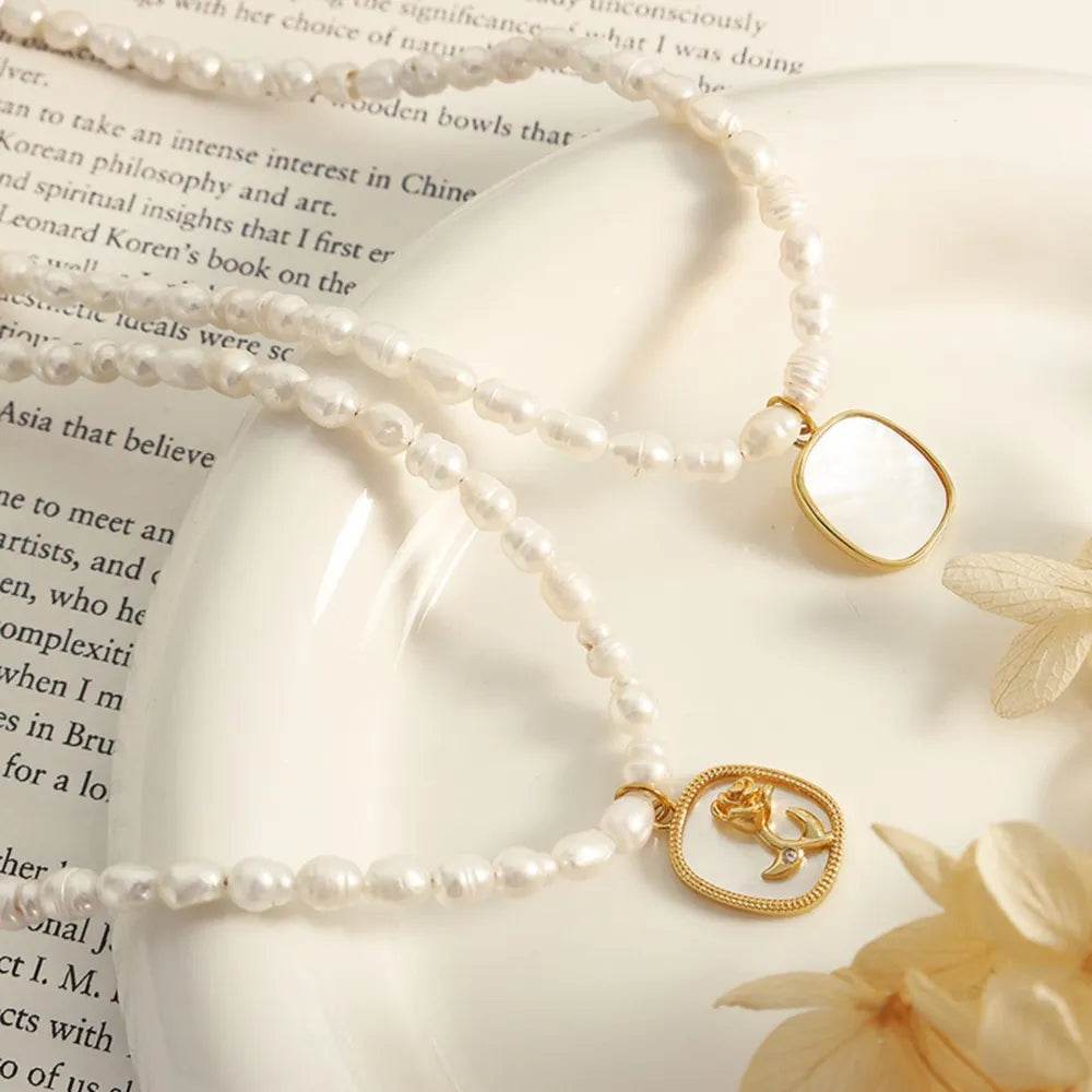 18K Gold-Plated Freshwater Pearl Necklace - ELY VESSA LLC