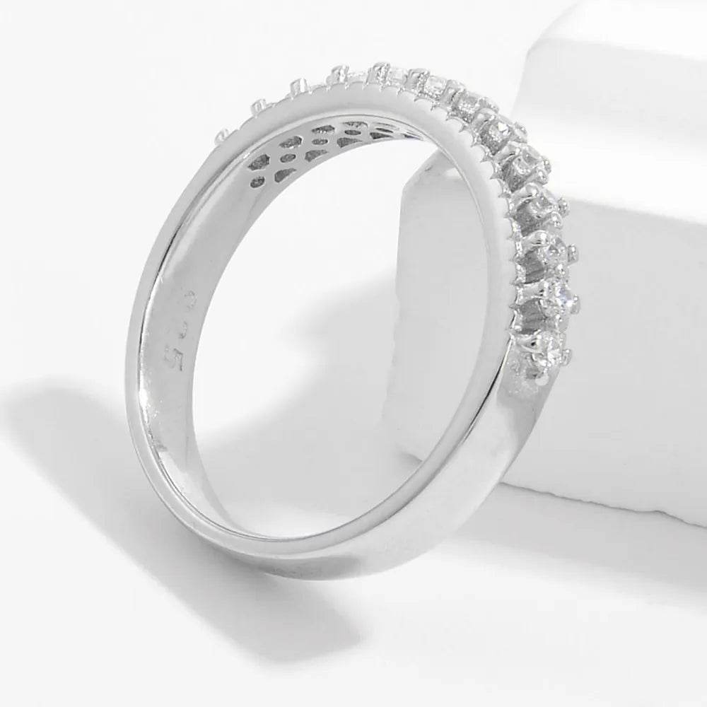 925 Sterling Silver Inlaid Zircon Ring - ELY VESSA LLC