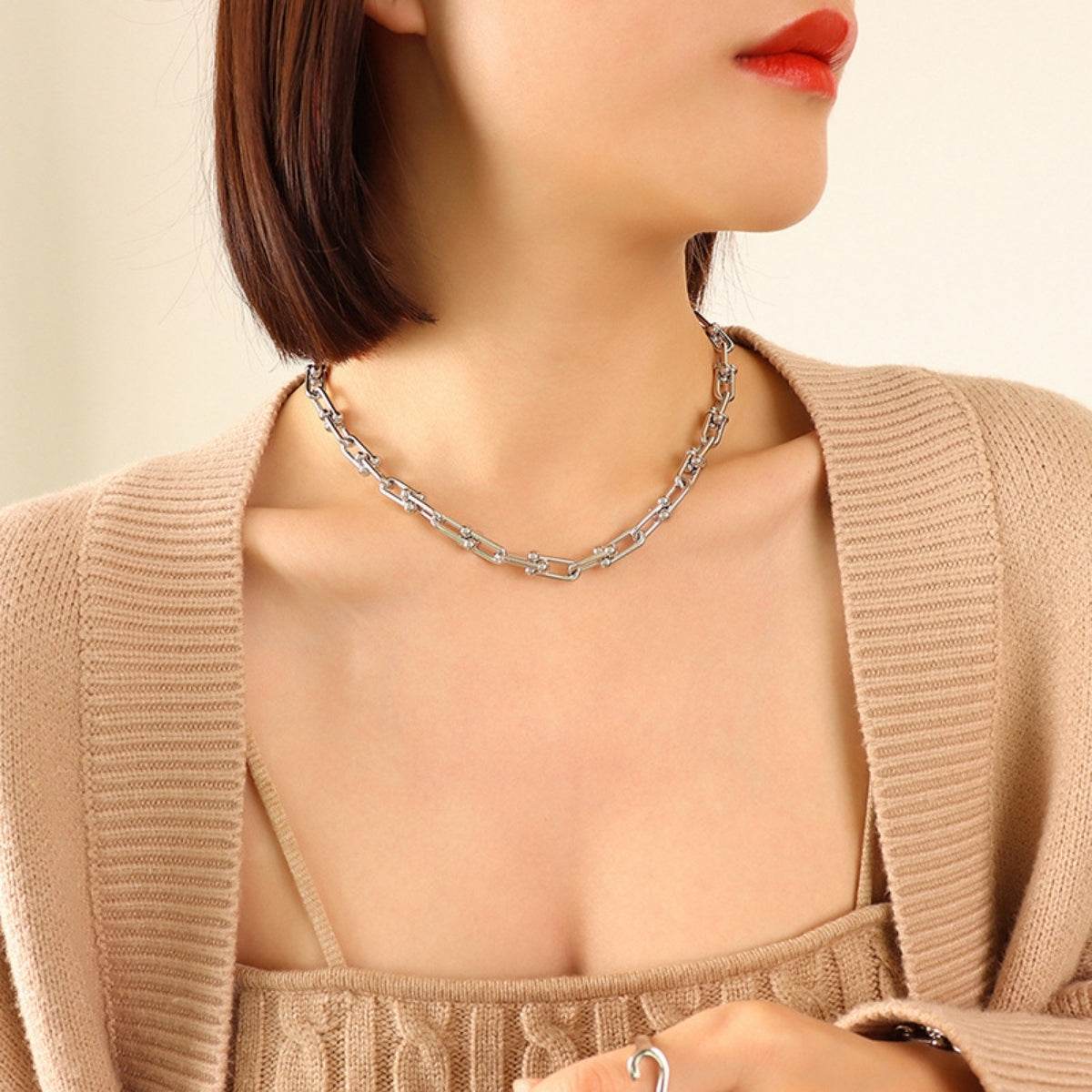 Chunky Chain Titanium Steel Necklace - ELY VESSA LLC