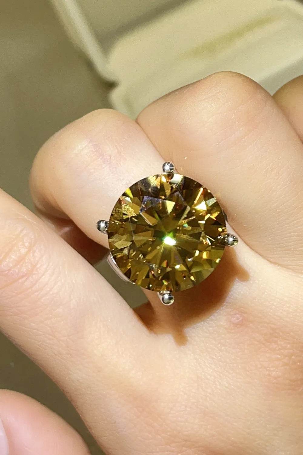 20 Carat Moissanite 925 Sterling Silver Ring - ELY VESSA LLC
