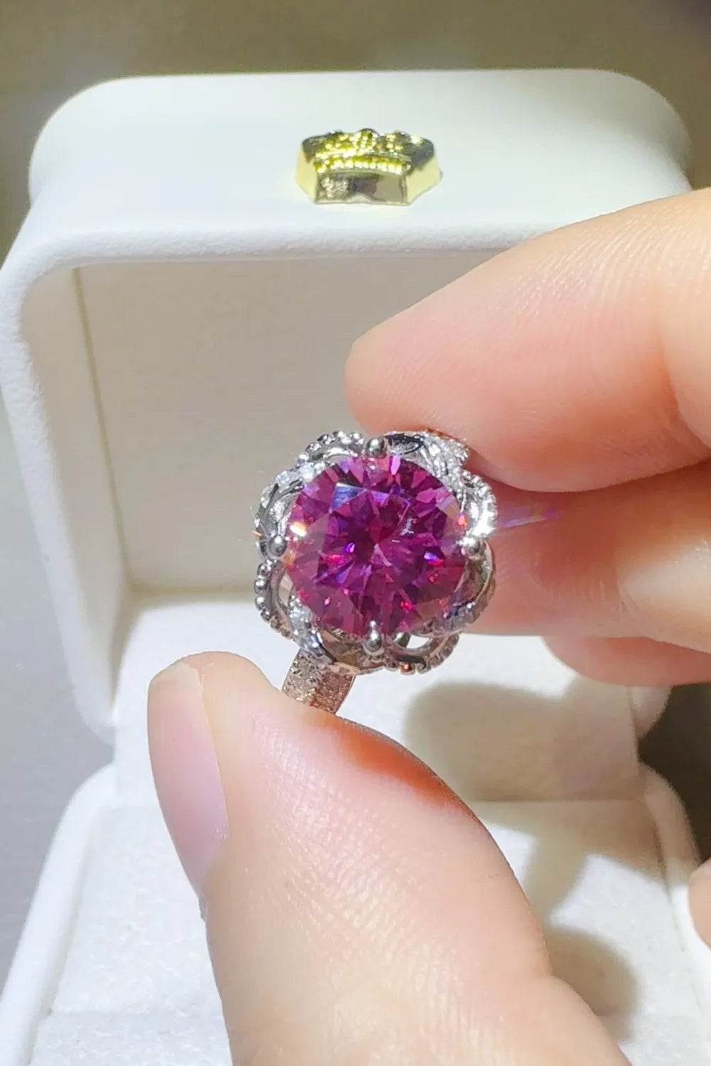 2 Carat Moissanite 925 Sterling Silver Flower Shaper Ring - ELY VESSA LLC