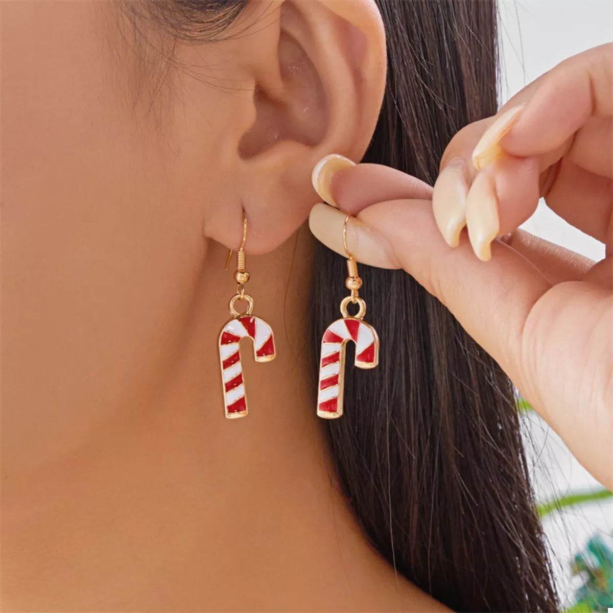 Christmas Candy Cane Earrings - ELY VESSA LLC
