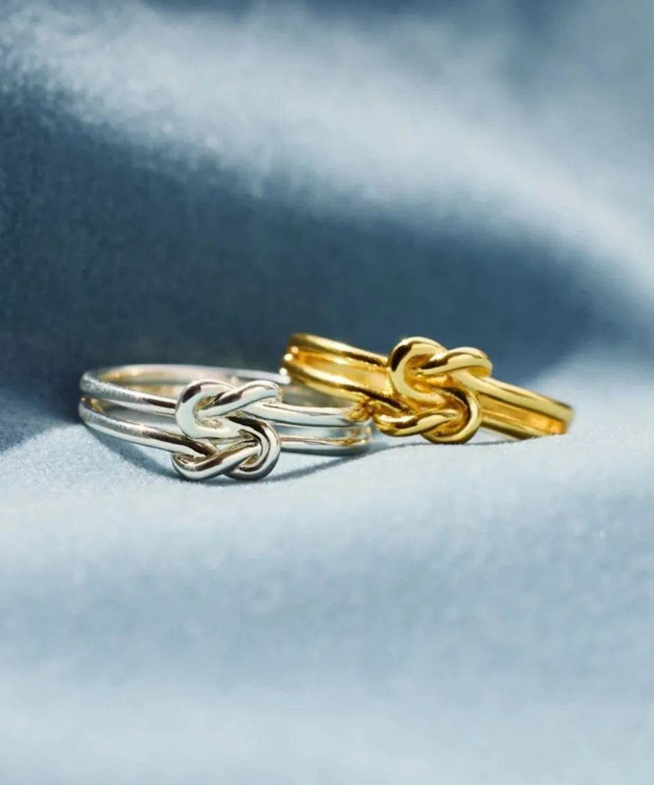 925 Sterling Silver Knotted Ring - ELY VESSA LLC