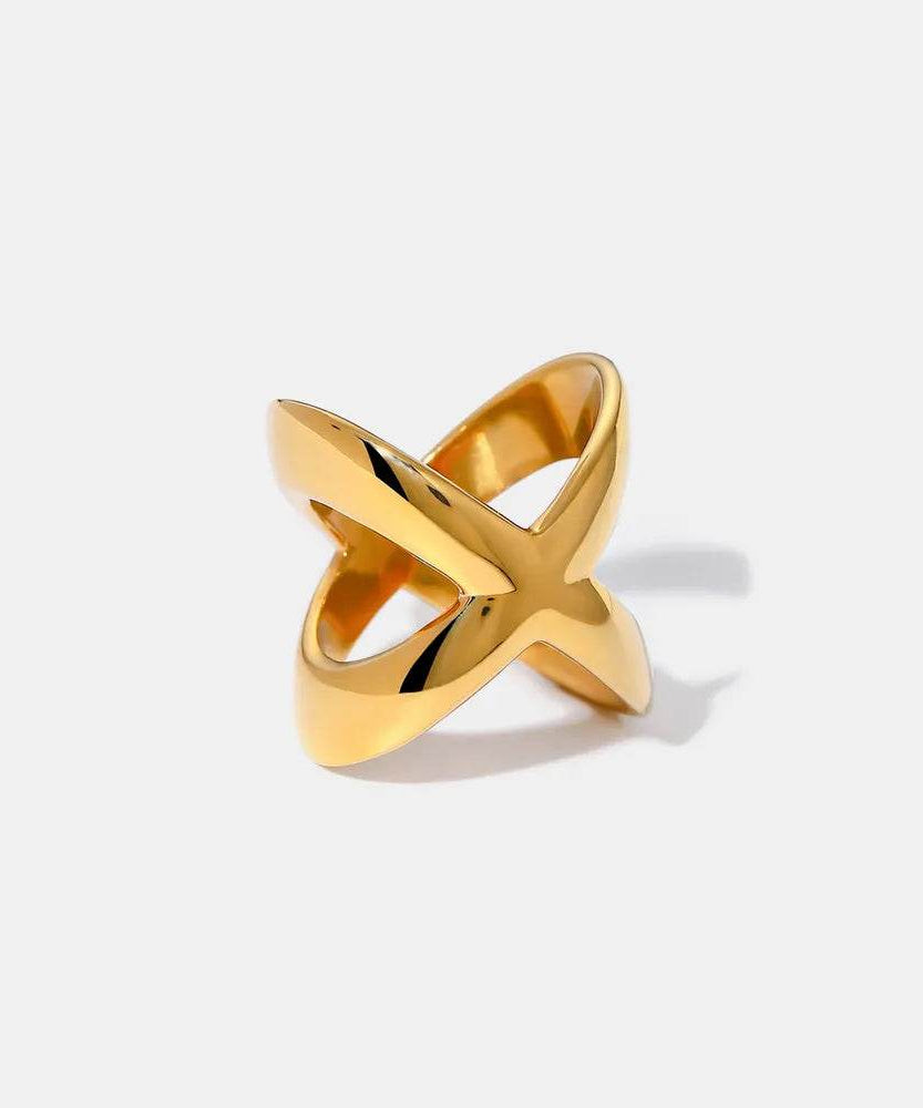 18K Gold-Plated Crisscross Ring - ELY VESSA LLC