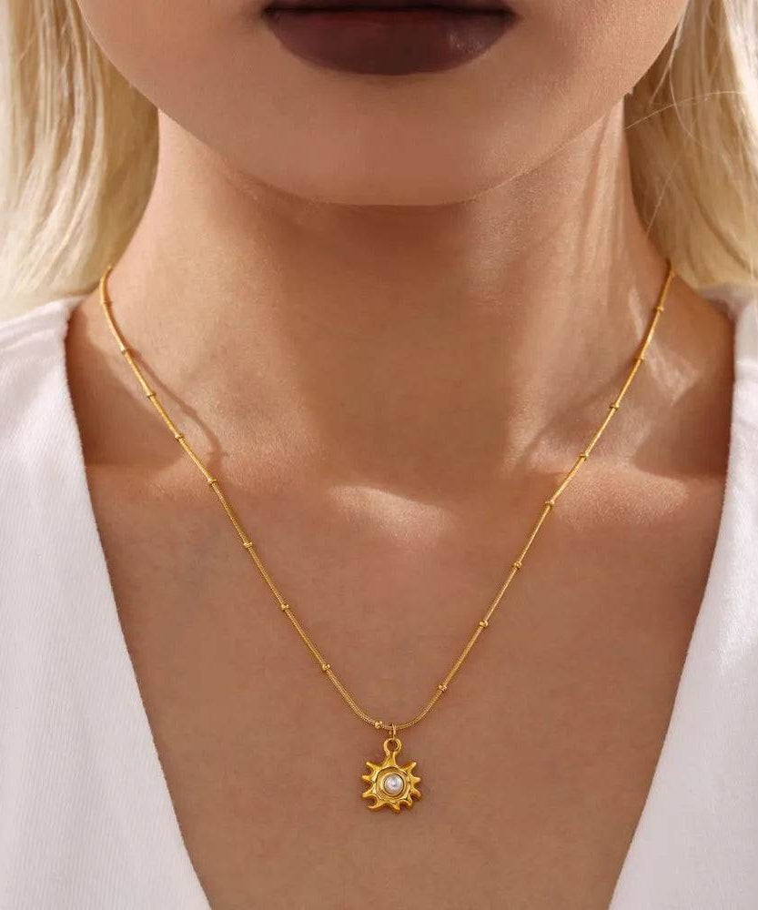 18K Gold-Plated Shell Pearl Necklace - ELY VESSA LLC