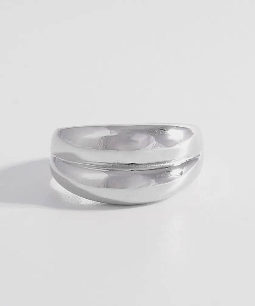 925 Sterling Silver Bulging Ring - ELY VESSA LLC
