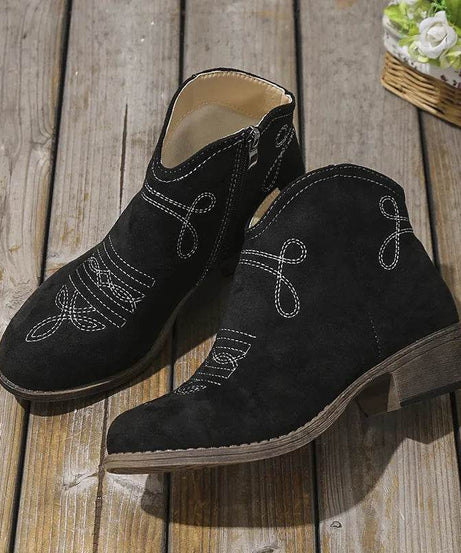 Block Heel Ankle Boots - ELY VESSA LLC